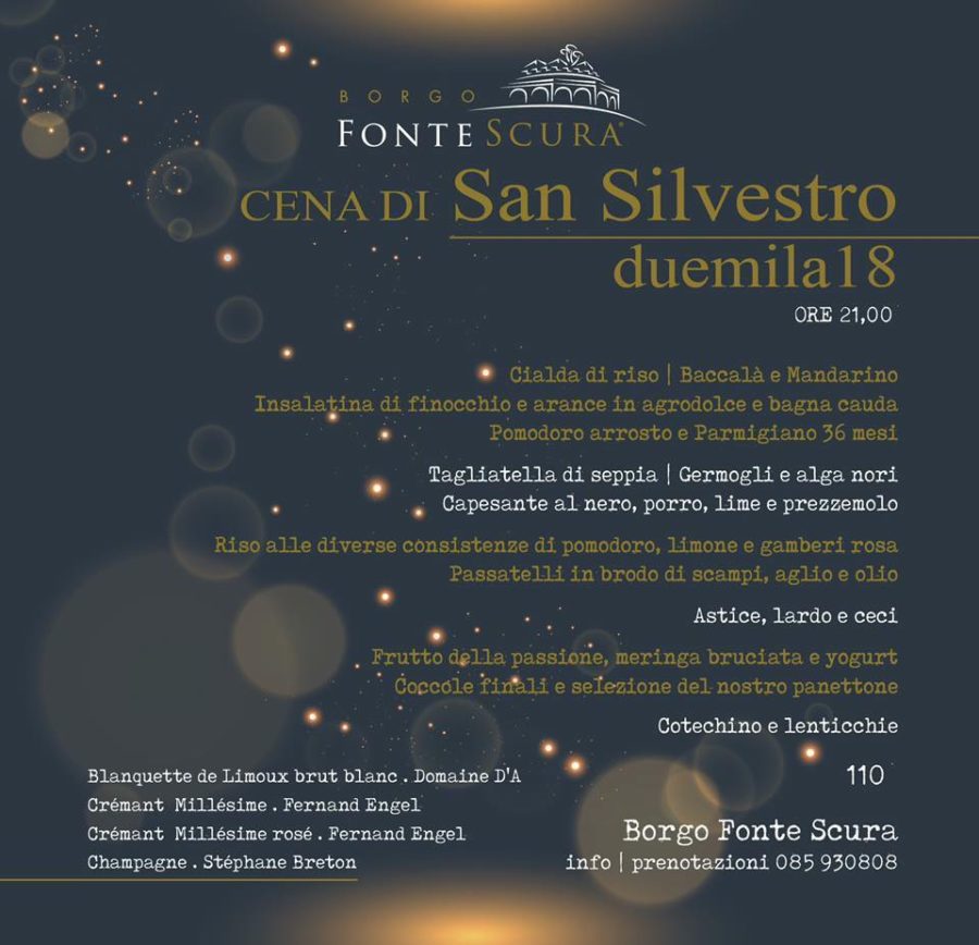 31 dicembre 2017 – Cena di San Silvestro