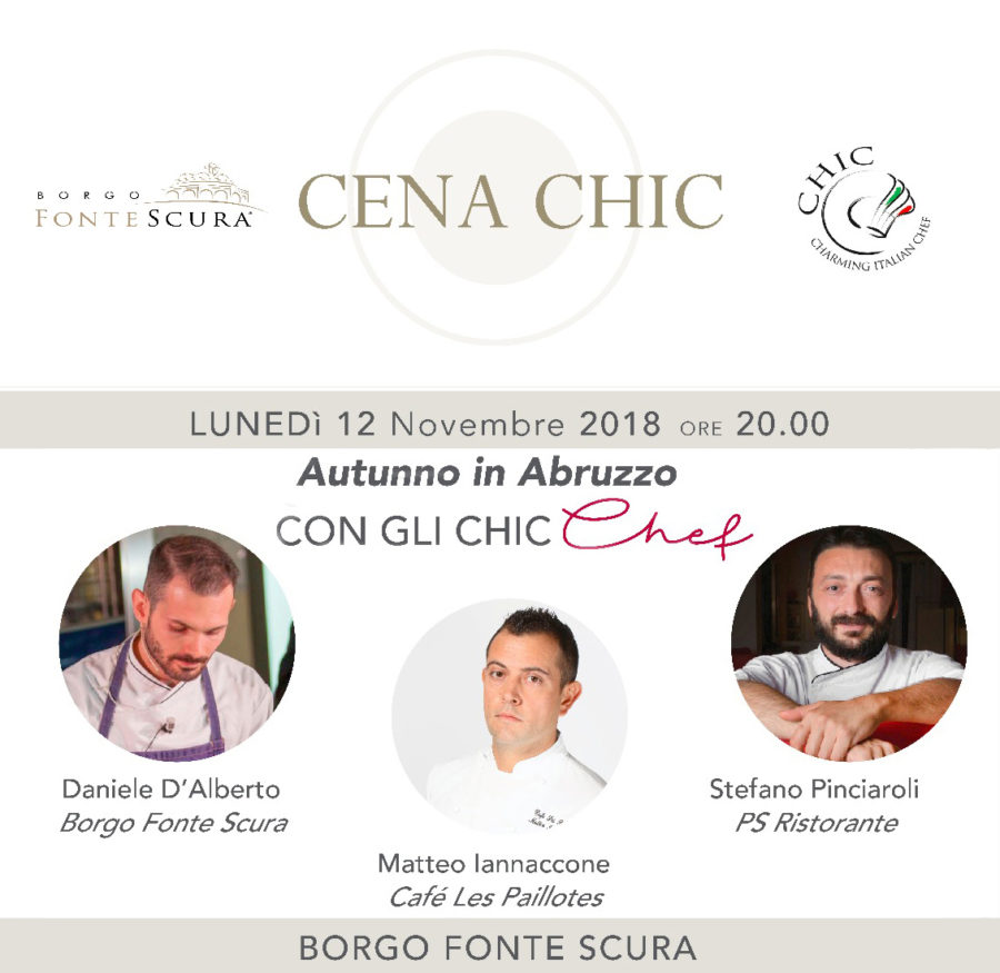 12 NOVEMBRE 2018 – CENA CHIC – ORE 20.00