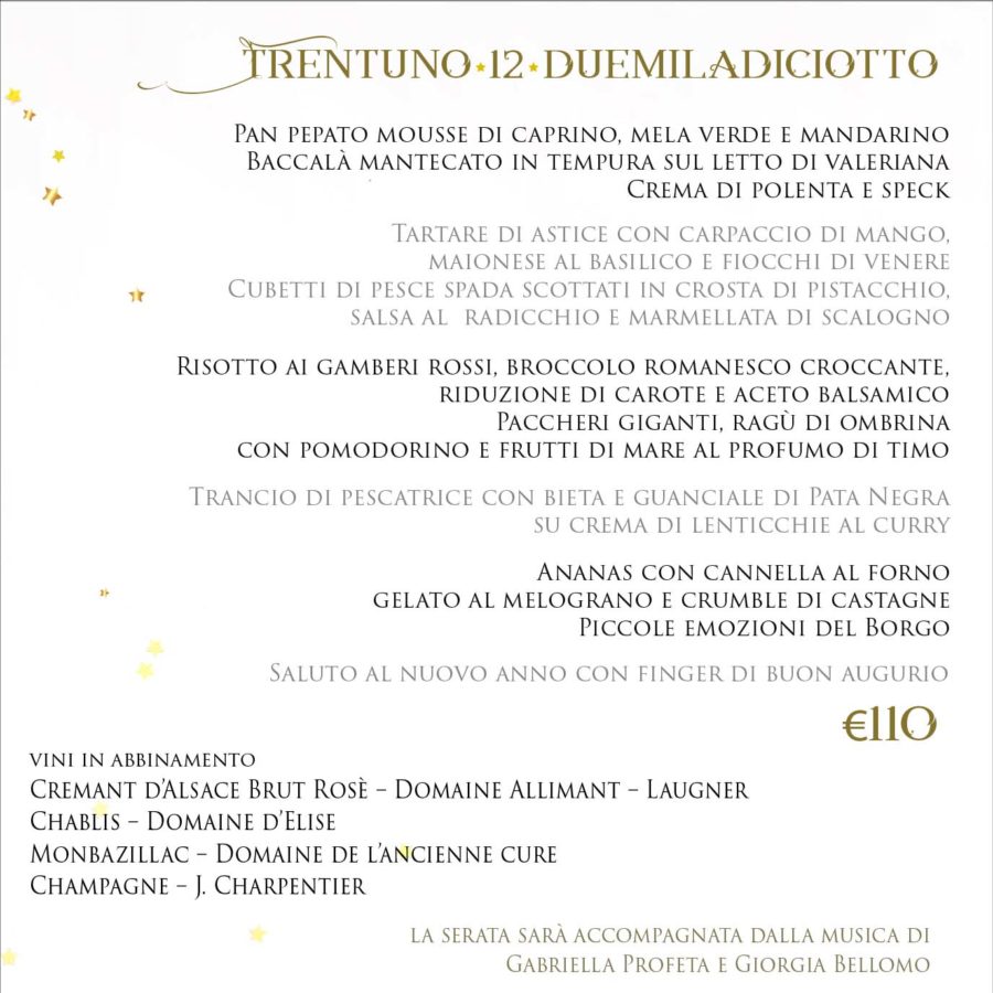 31 dicembre 2018 – CENA DI FINE ANNO