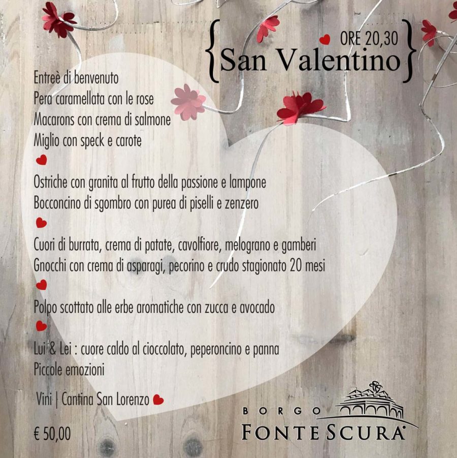 14 FEBBRAIO 2019 – CENA DI SAN VALENTINO