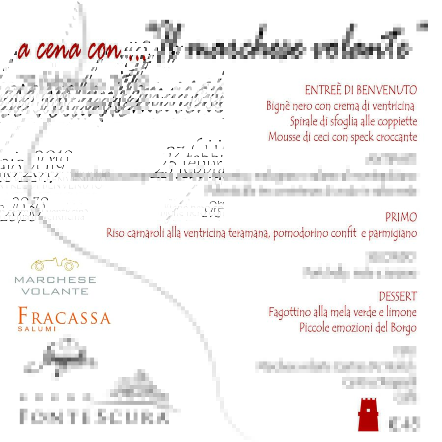 23 FEBBRAIO 2019 – A CENA CON…IL MARCHESE VOLANTE