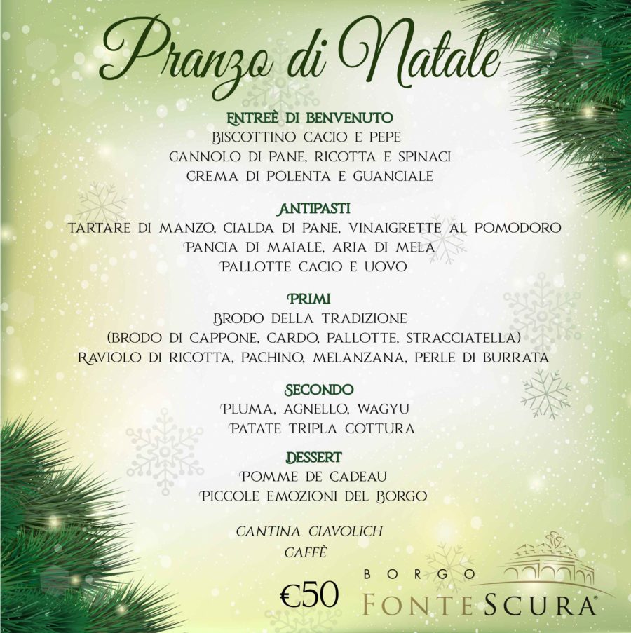 25 DICEMBRE 2019 – PRANZO DI NATALE